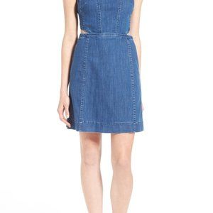 Stretchy Denim Madewell Mini Dress with Side cuts